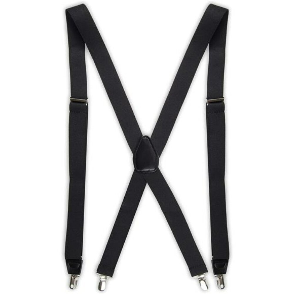 Men's Solid Adjustable Suspenders Classic Clip On Formal Dress Pants Braces